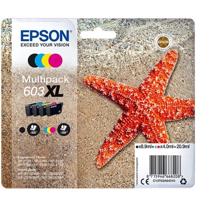 Cartus de cerneala multipack, Epson, T03A6 (603XL), Multicolor
