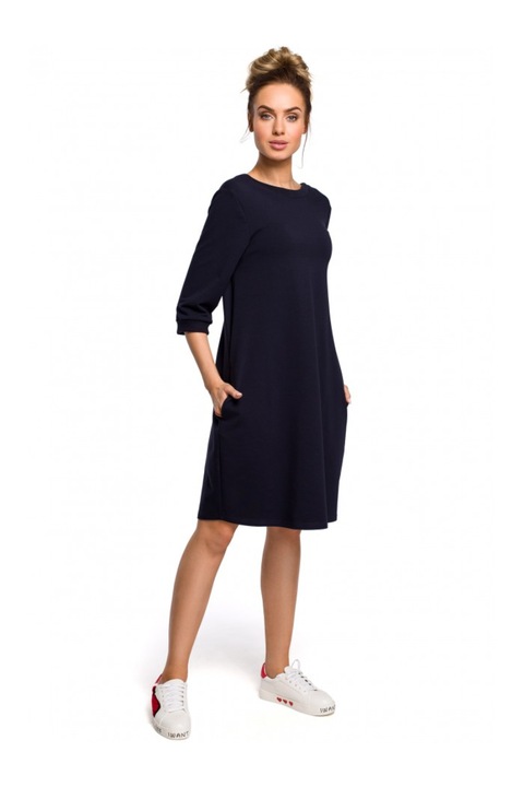 Дамска рокля, MOE, Памук/Еластан,, Син