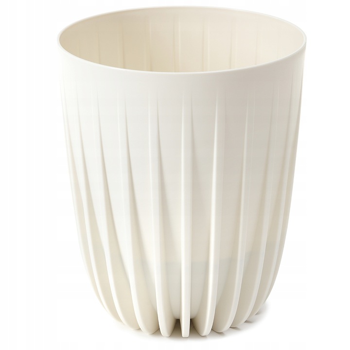 Ghiveci Mira, Lamela, 19 cm, Plastic, Crem