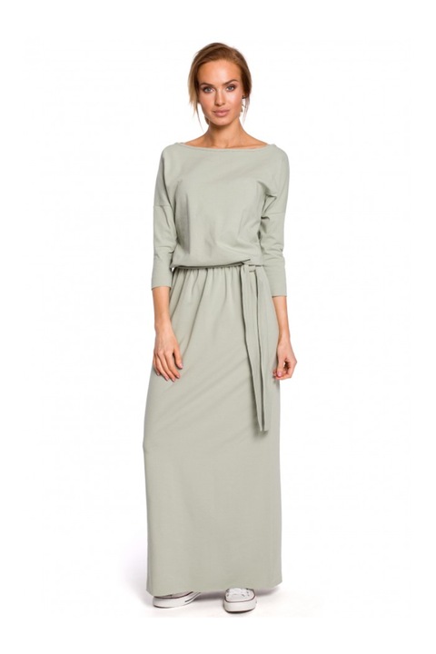 Дамска рокля, шнур, памук, еластан, шам фъстък зелено1`2, шамфъстък