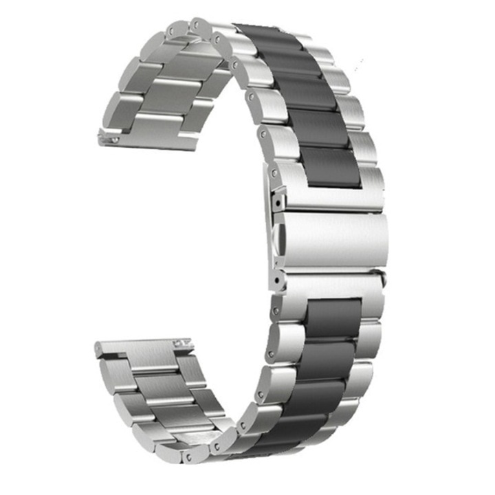 Стоманена верижка VALLEY-77, 22mm, за Huawei GT2, GT3, Pro/Samsung 45, 46мм, Двуцветна