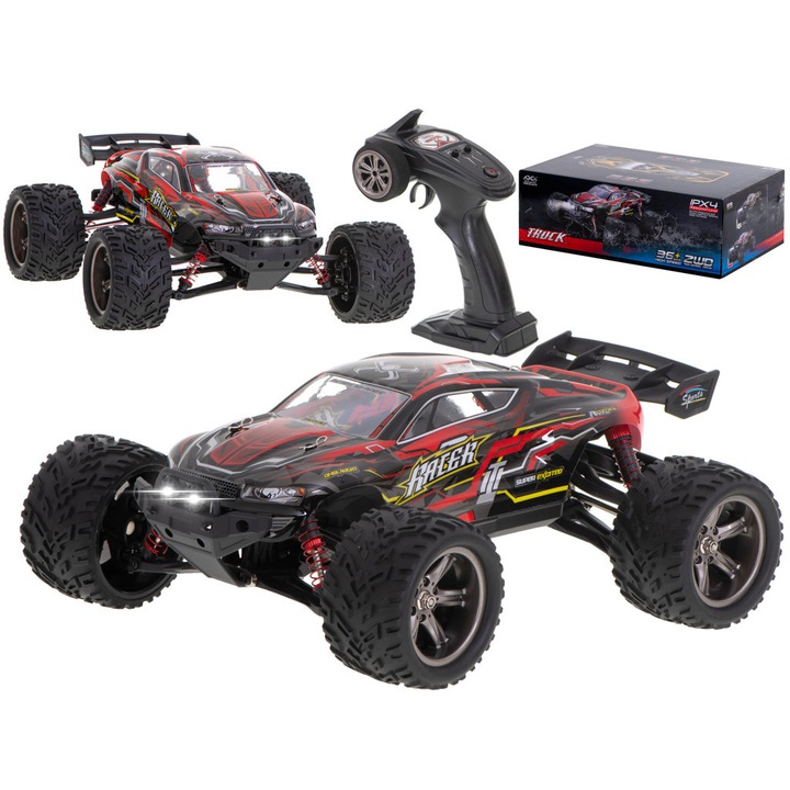 Количка Aga MONSTER TRUCK, Дистанционно управление, 1:12, 2.4GHz X9116, Червен