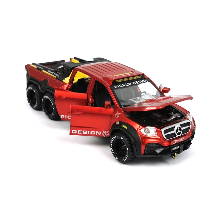 Jeep Mercedes pentru copii, Pickup, Metal, Rosu