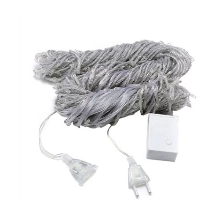 Set 2 bucati-Instalatie de Craciun, perdea luminoasa cu 288 LED-uri, lungime 6m, lumina albastra