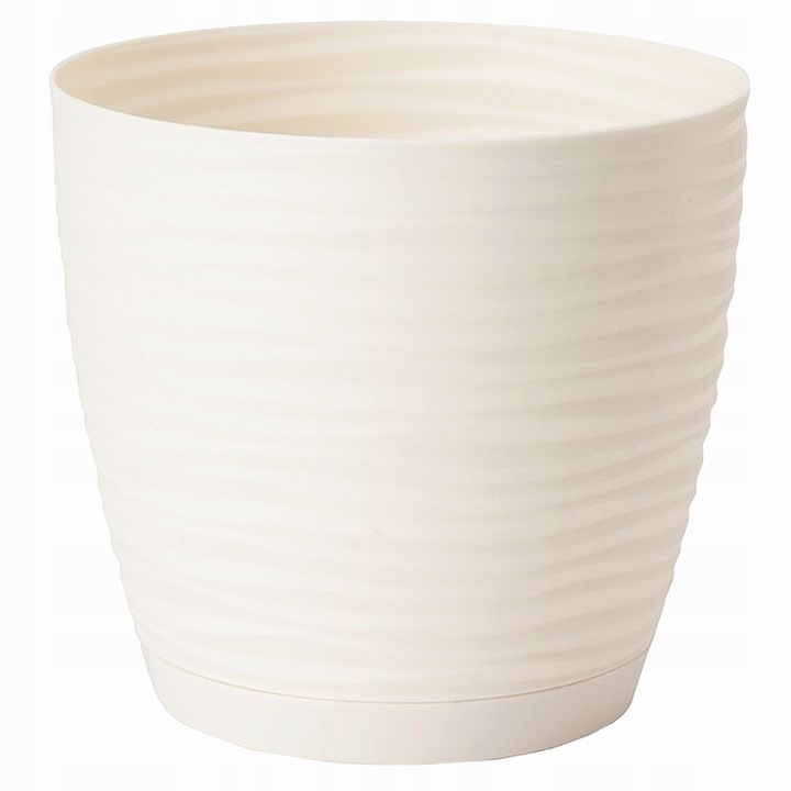 Sahara Petit dekoratív cserép, műanyag forma, 15 cm, műanyag, krém