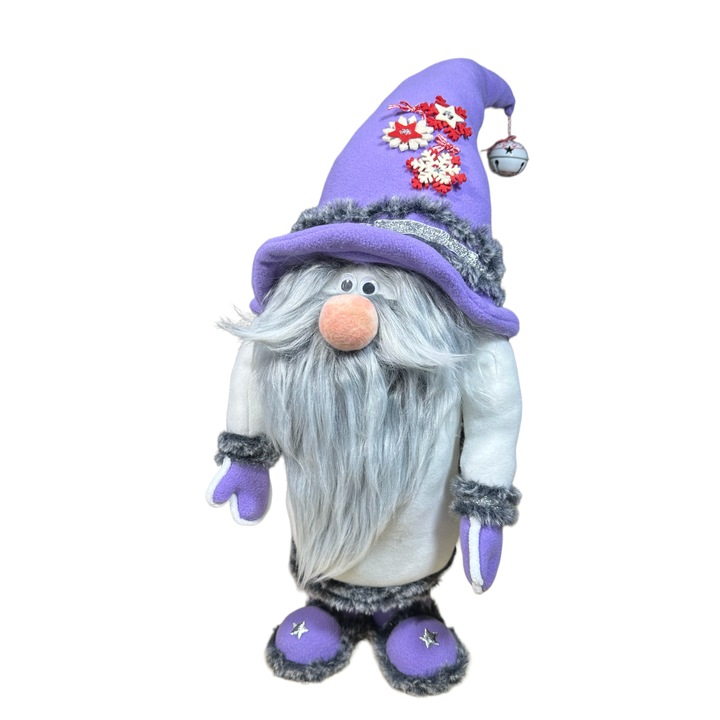 Gnom, Decoratiune Craciun, Zen Art, Realizat Manual, Mov, 65 cm