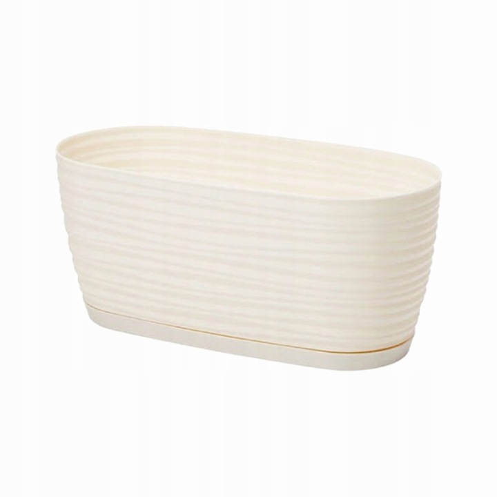 Ghiveci Decorativ de Balcon Sahara Petit, Form Plastic, 27 cm, Plastic, Crem