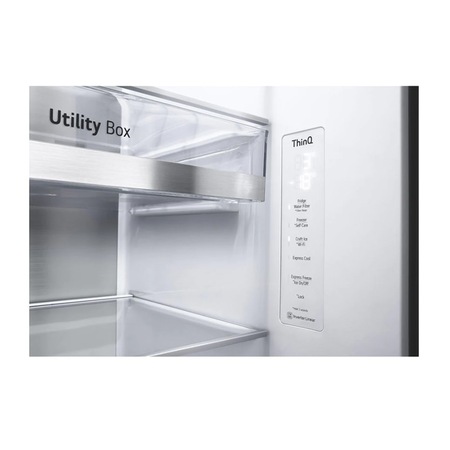 Side by Side LG Door-in-Door InstaView GSXV90MCDE, clasa energetica E, 635 l, Total NoFrost, 179 cm, negru