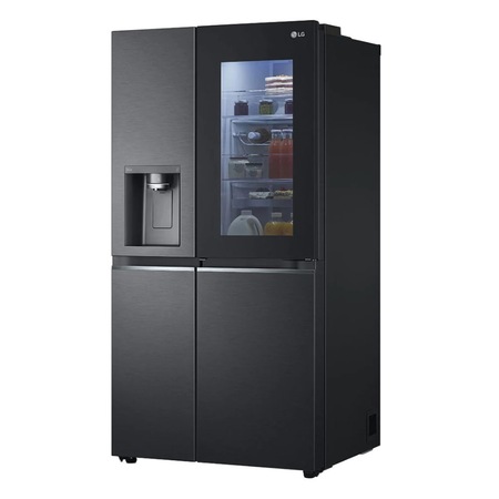 Side by Side LG Door-in-Door InstaView GSXV90MCDE, clasa energetica E, 635 l, Total NoFrost, 179 cm, negru