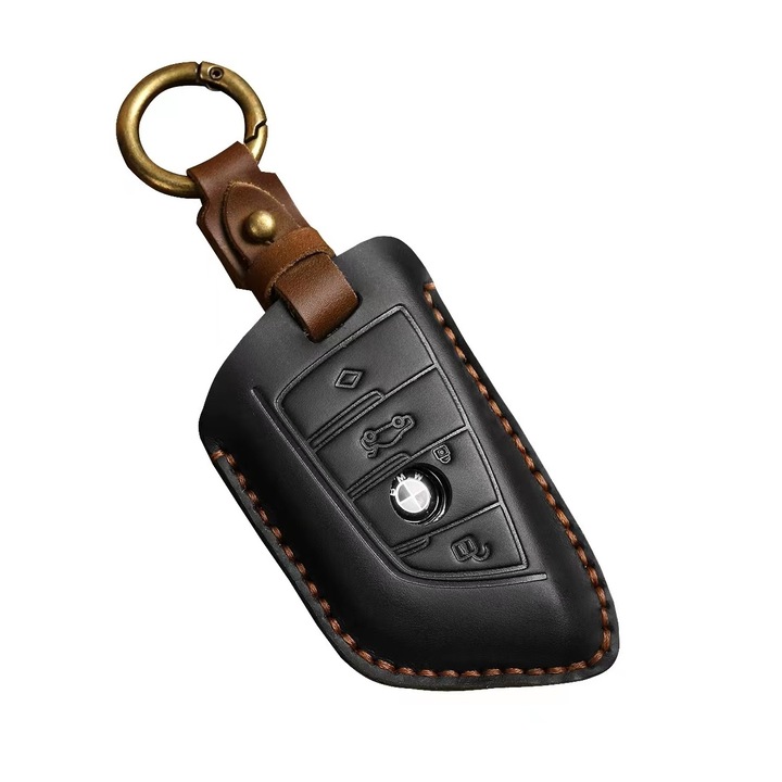 Husa cheie BMW, AUTOTOB®, din piele naturala, negru