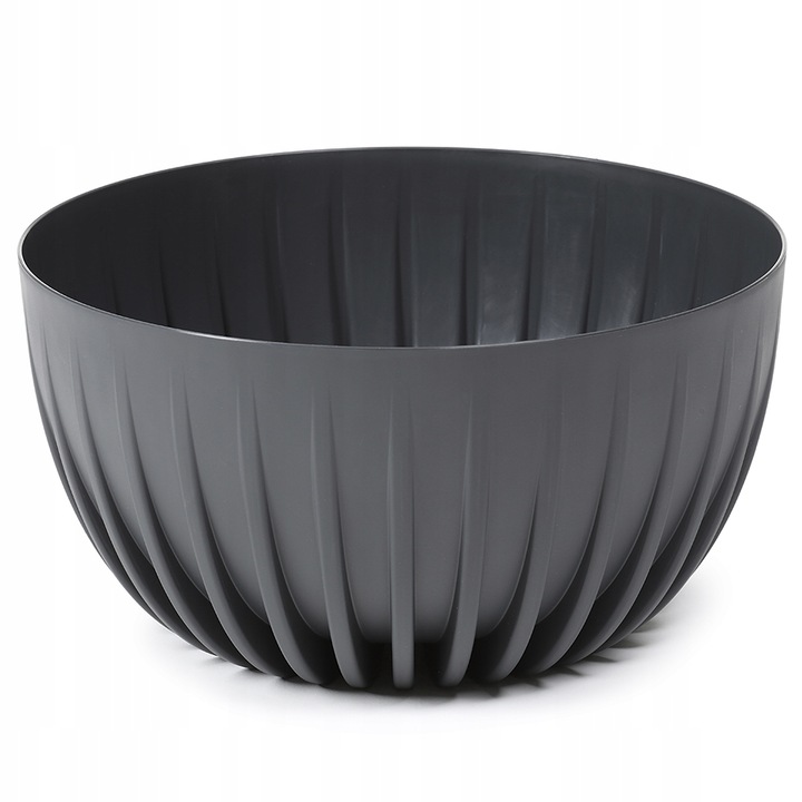 Ghiveci Decorativ Mira Eco, Lamela, 24 cm, Plastic, Gri Grafit