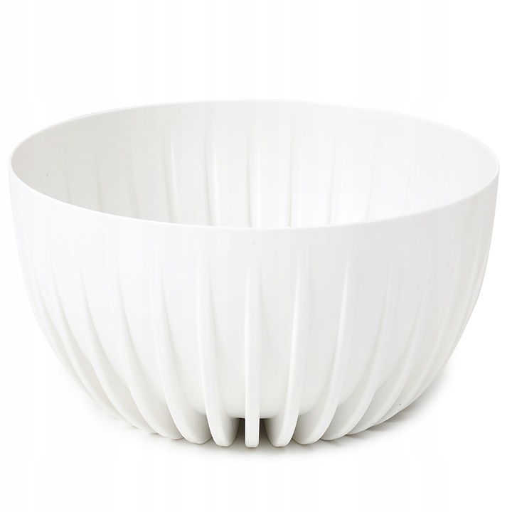 Ghiveci Decorativ Mira Eco, Lamela, 24 cm, Plastic, Alb