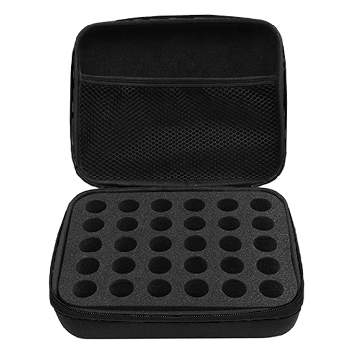 Cutie depozitare oje, Zola®, 30 de spatii, 21x17x6 cm, negru