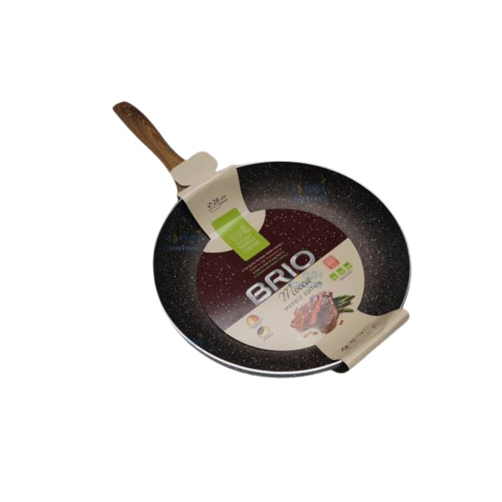 Тиган WOK BRIO MOCCA Marble с незалепващо покритие, 28 см