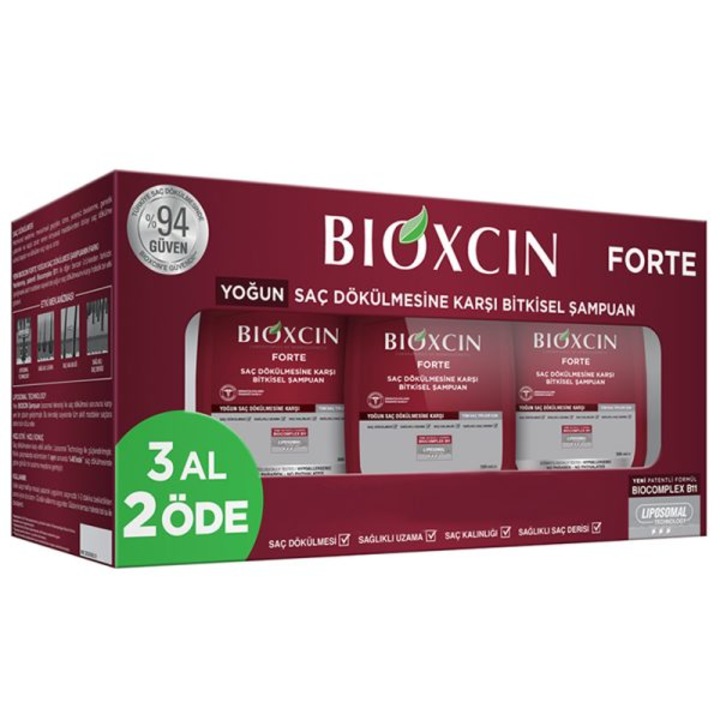 Шампоан Bioxcin Forte, интензивен, против косопад, 3 х 300 мл