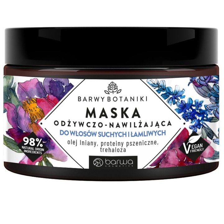 Tápláló és hidratáló maszk száraz és törékeny hajra, Barwa Cosmetics, 220 ml