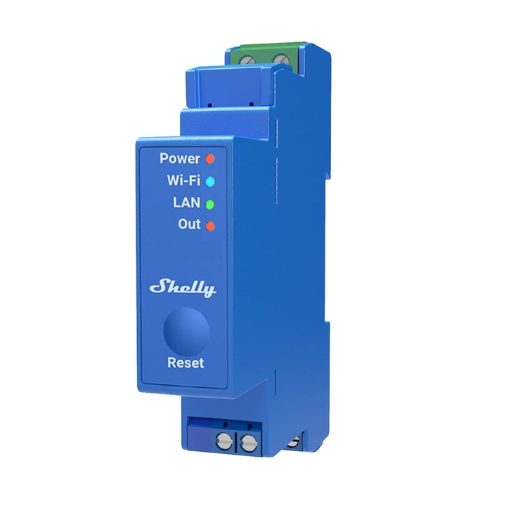 Shelly PRO 1 WiFi + Ethernet интелигентен релеен превключвател с поддръжка на DIN шина