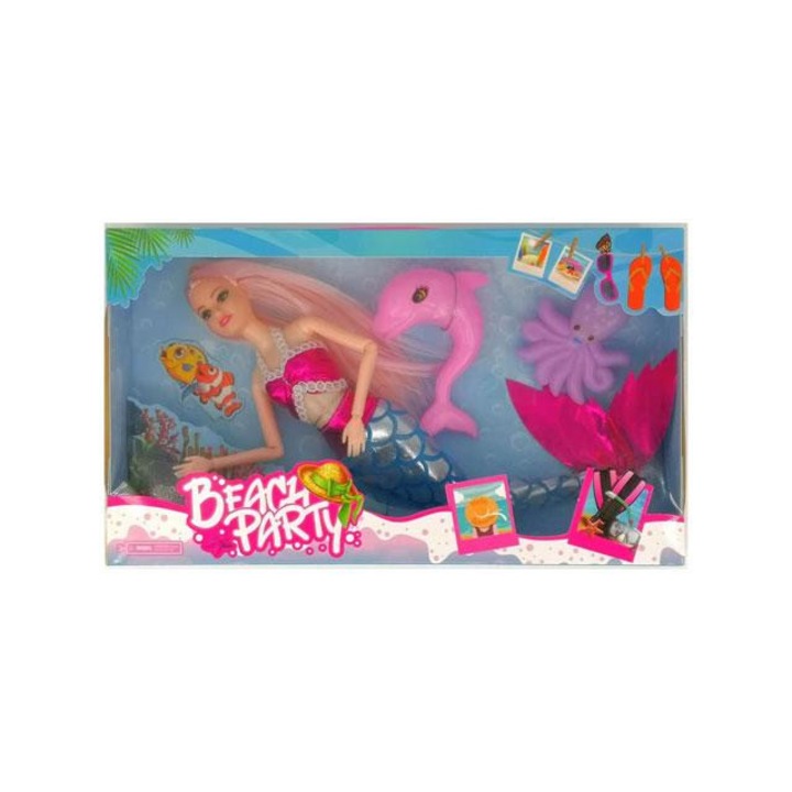 Magic Toys 5393186 Nicky: Beach party sellő baba
