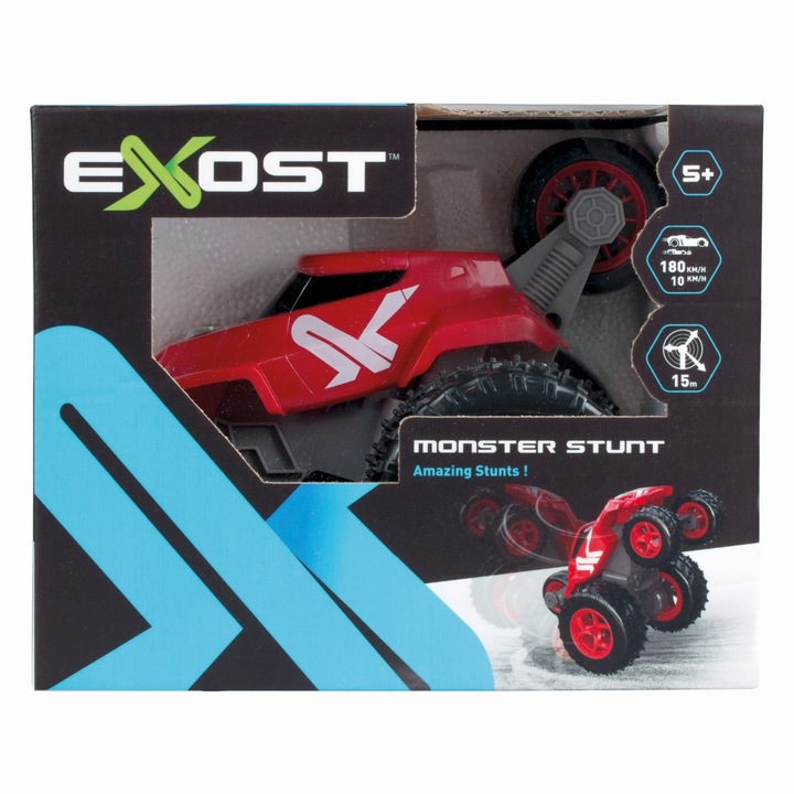 Masina cu telecomanda, EXOST, RC MONSTER STUNT CAR, Baterii, +5ani, Multicolor