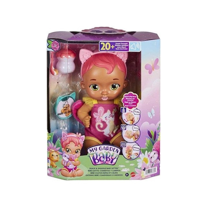 Mattel 5073764 My Garden Baby: Édi-Bédi pink cica interaktív baba
