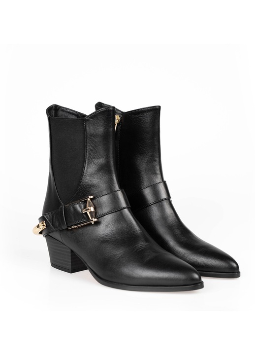 Botine dama 018163P42DGLOS, Baldinini, Piele naturala, Negru, 36 EU