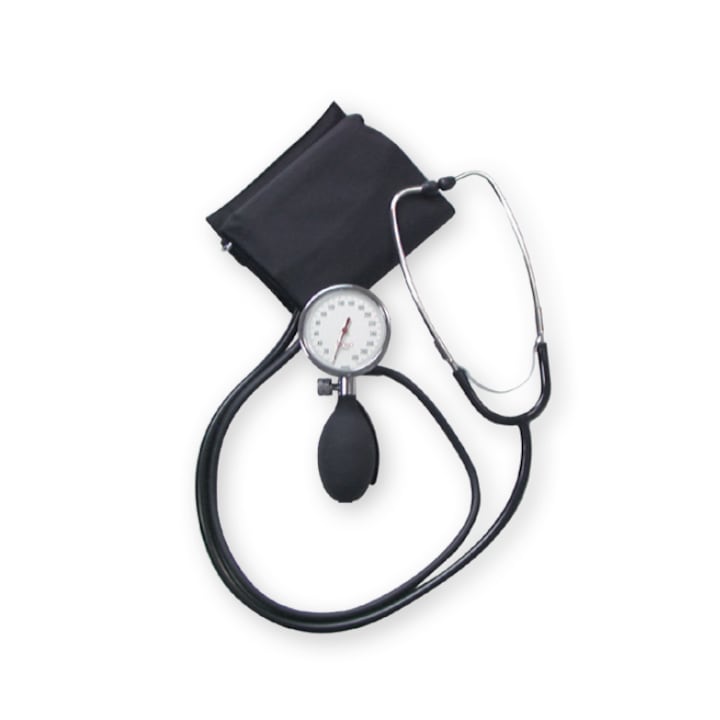 Удароустойчив апарат за измерване на кръвно налягане Boso Med I, За самостоятелно измерване, Стетоскоп вграден в маншета, Маншет 22 – 32 cm, Черен/Червен