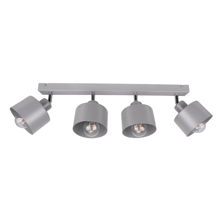 Плафон с 4 източника на светлина, с метален абажур, 4xE27, 230V, сив