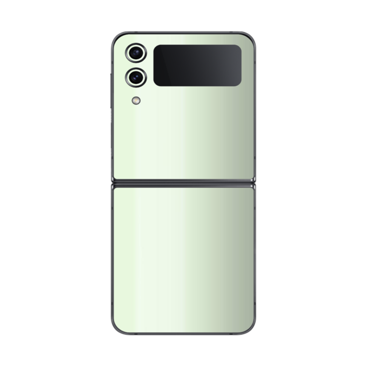 iSkinz Folie Samsung Galaxy Z Flip4-hez – foszforeszkáló zöld fényű 360 vágás, öntapadó bőr, teljes testborítás, hát- és oldalvédő tok