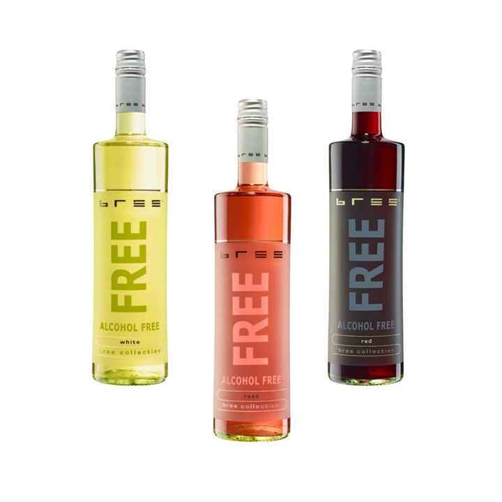 Комплект Безалкохолно вино BREE FREE, White, Rose, Red, 0.75 l, 3бр