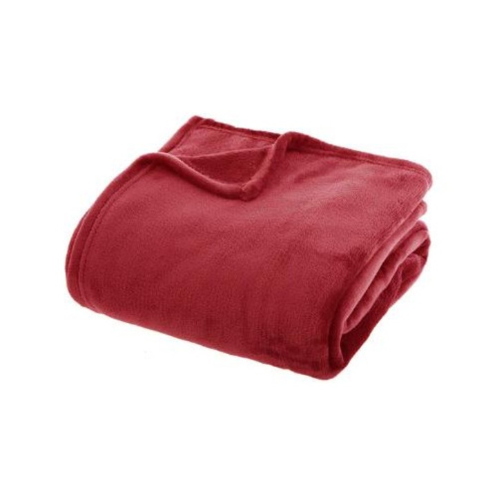 Patura flausata rosie 180x230 cm