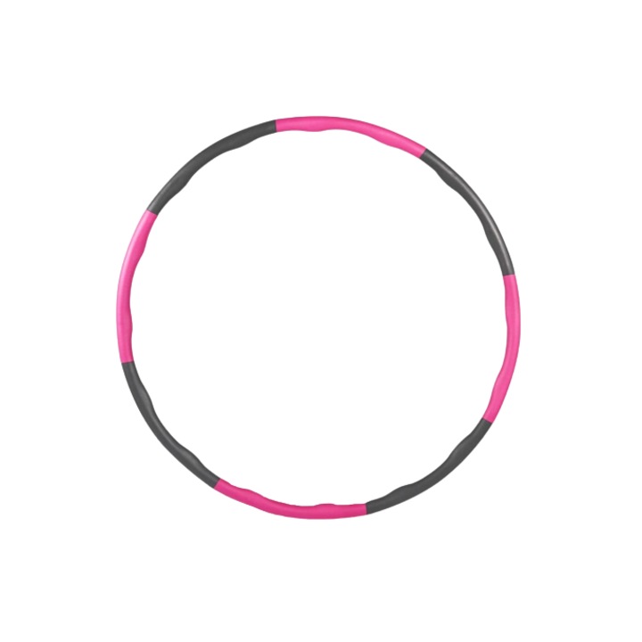 Фитнес/масажен кръг Bify, метал/пяна, сиво/розово, 88 см