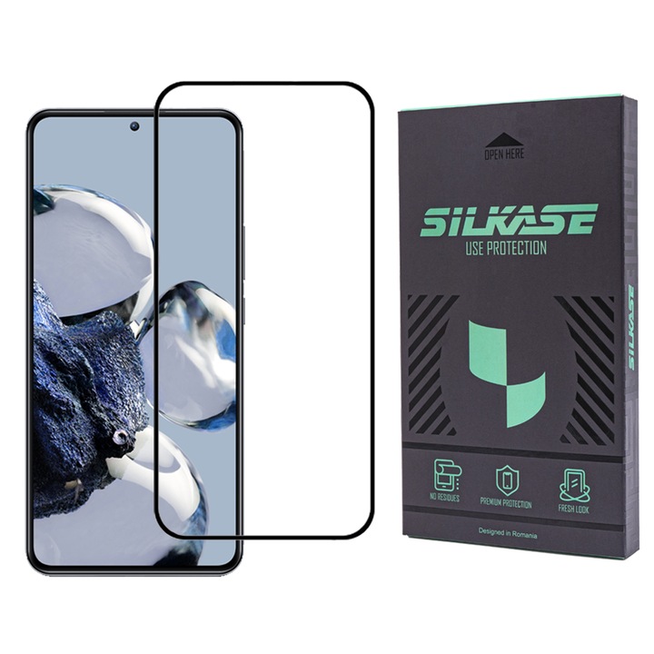 SILKASE üvegfólia Xiaomi 12T Pro-hoz, Full Glue, Full display, fekete