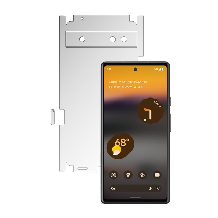 Folie Protectie Spate iSkinz pentru Google Pixel 6a - Invisible Skinz HD, 360 Cut, Ultra-Clear pentru Carcasa Spate si Laterale, Skin Adeziv, Transparent