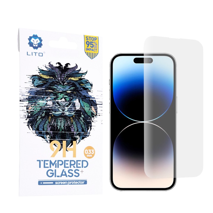 Fólia iPhone 14 Pro készülékhez, 2.5D Classic Glass, Secure glass, Clear