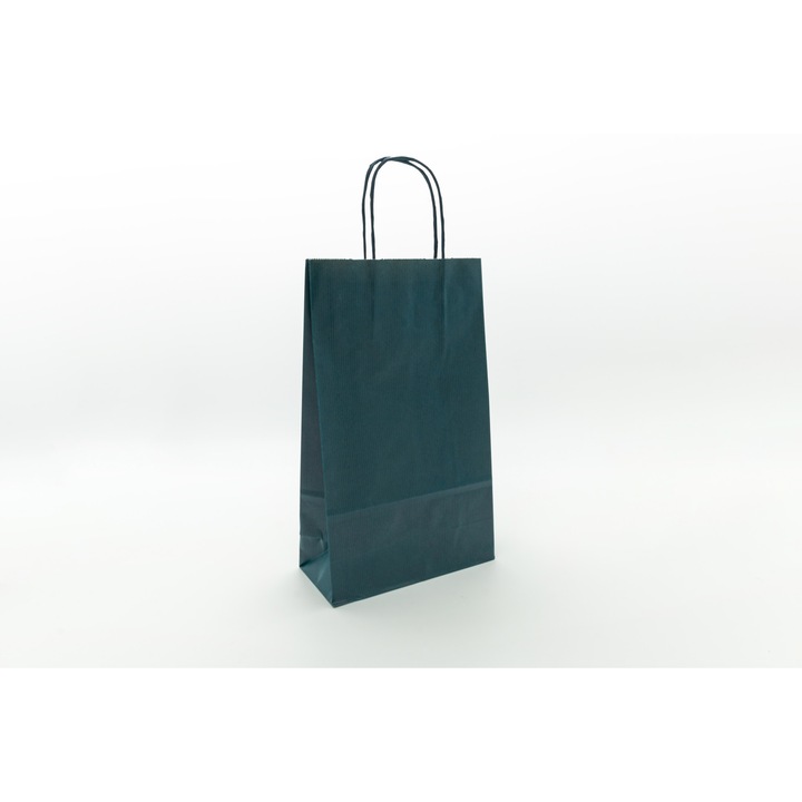 Punga turcoaz Publiserv, cu maner rasucit, 18x8.5x30 cm