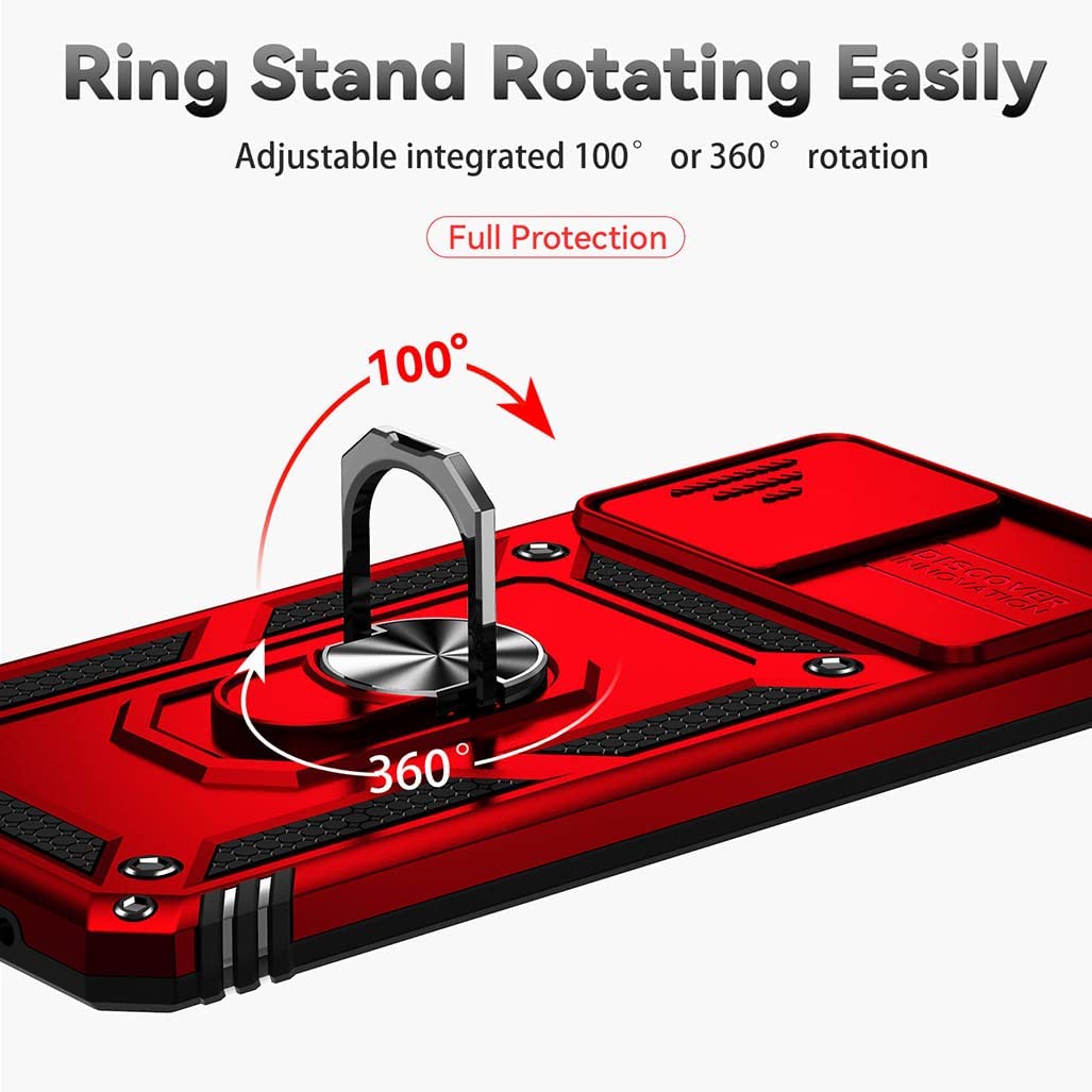 Per Motorola Moto G54 5G Custodia,Anello Anti-urto Stand Telefono Cover + Screen