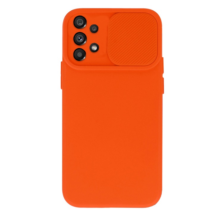 Защитен заден капак и камера, съвместими със Samsung Galaxy A52, Privacy CamShield, Microfiber Interior, Orange