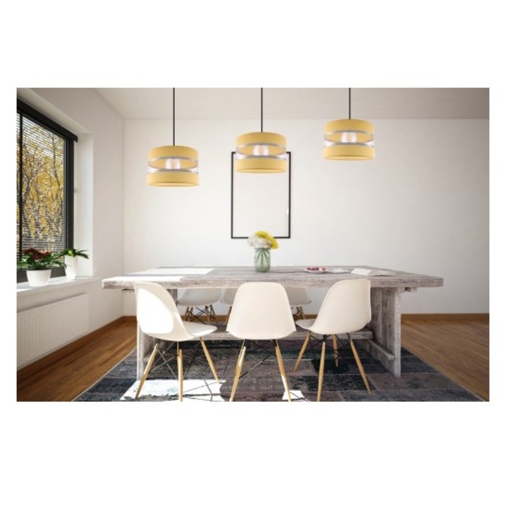 Pendul clasic cu abajur alb, tip E27 max 60W, alb