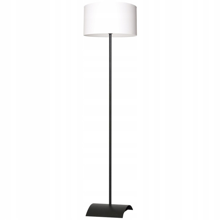 Lampa de podea clasic cu abajur alb, 155cm, tip E27 max 60W, negru