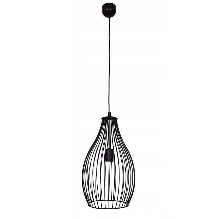 Lampa Suspendata Moderna 24x110cm, 230V, tip E27 max 60W, Edison Loft, negru
