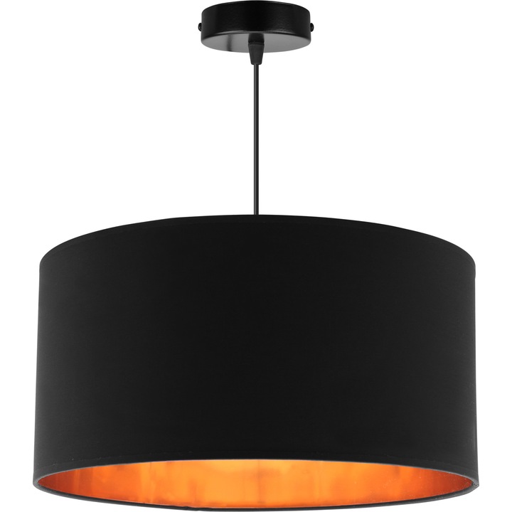 Lustra moderna, Light Home, Shade, 1 punct de lumina, E27, 230V, 60W, 95x40cm, Clasa A, LED, Metal/Sticla, Negru