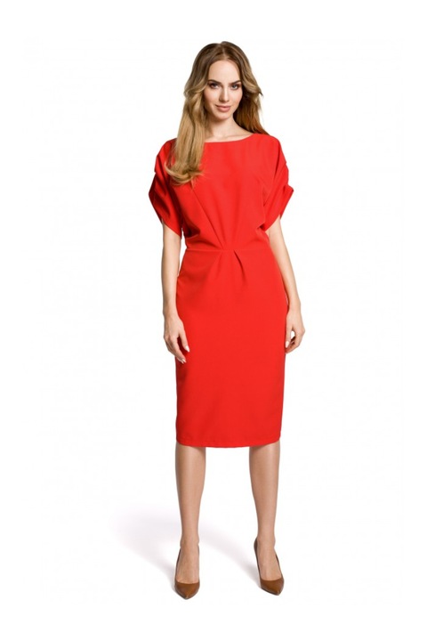 Миди рокля с кимоно ръкави, MOE, полиестер/еластан, червена, L