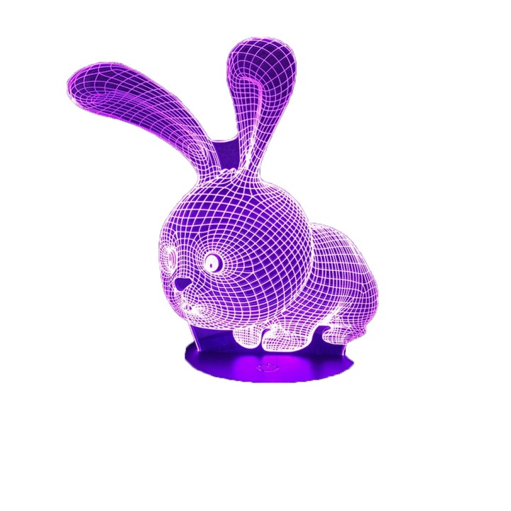 Lampa de veghe, Gaopin, 3D, Model Iepure, Transparent