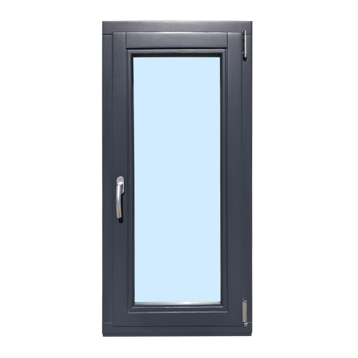 Fereastra termopan, Kobezol, Lemn masiv, Deschidere dreapta, Vopsit antracit, 58x118 cm