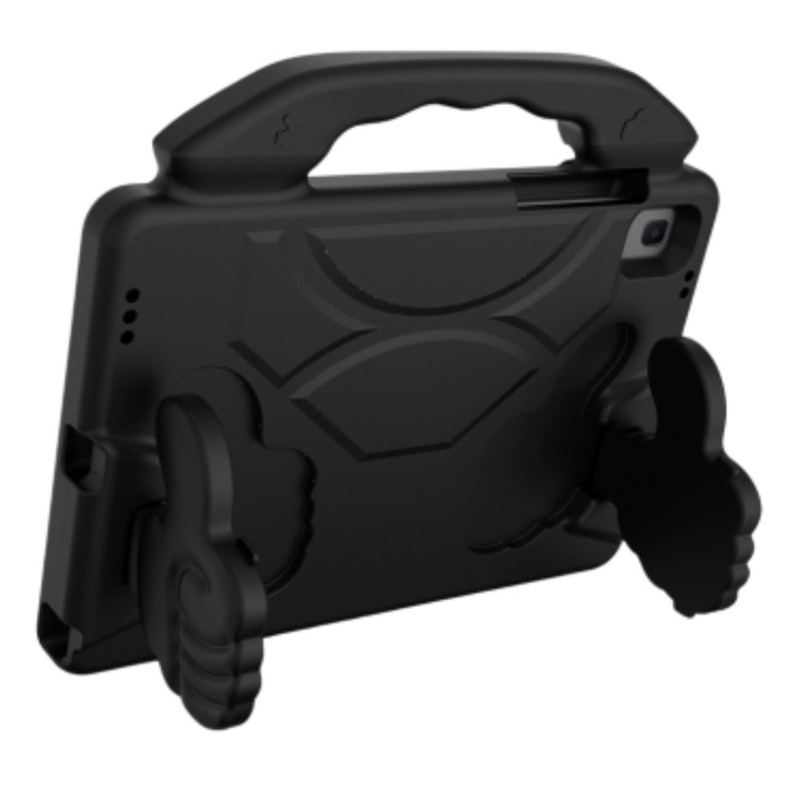 Husa protectie tableta pentru copii compatibila cu Samsung Tab A8 X200 10.5 inch si TAB A7 T500 10.4 inch, Ideas4Comfort, protectie burete antisoc rezistenta la lovituri, negru