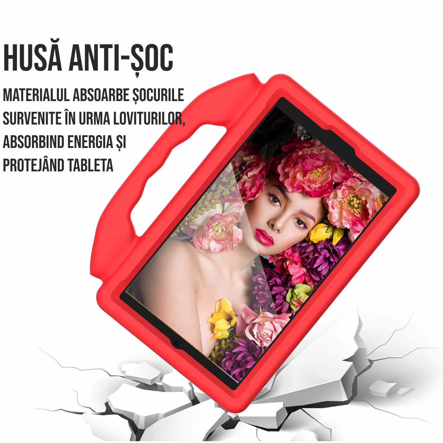 Husa tableta compatibila Samsung Tab A7 T500/T505 2020 10.4", Samsung TAB A7 T500 10.4", Huawei Mate Pad, Huawei Mate SE 10.4", Lenovo K10, Lenovo M10 Plus 10.3", M10 Plus TBX606F 10.3, burete, Ideas4Comfort, rosu
