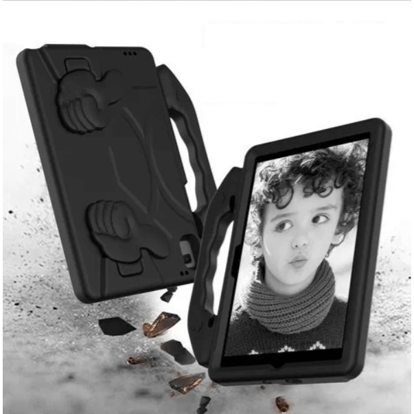 Husa carcasa tableta pentru copii compatibila cu Samsung Tab A7 Lite 8.7" T220, T225, Tab A T290, T29 2019 8.0 inch, Ideas4Comfort®, protectie burete antisoc rezistenta la lovituri, negru