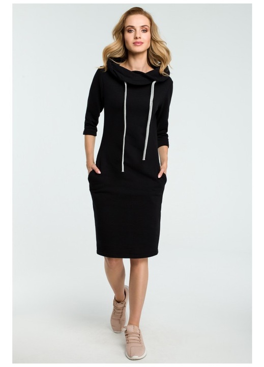 Rochie de trening dreapta cu guler, Negru