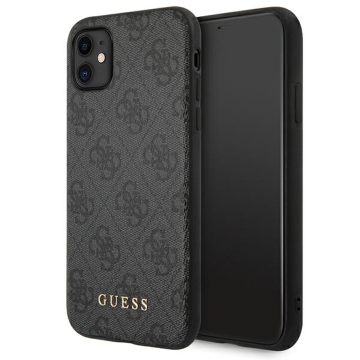 Carcasa Guess pentru iPhone 11 6.1" gri Hardcase 4G Metal Gold Logo