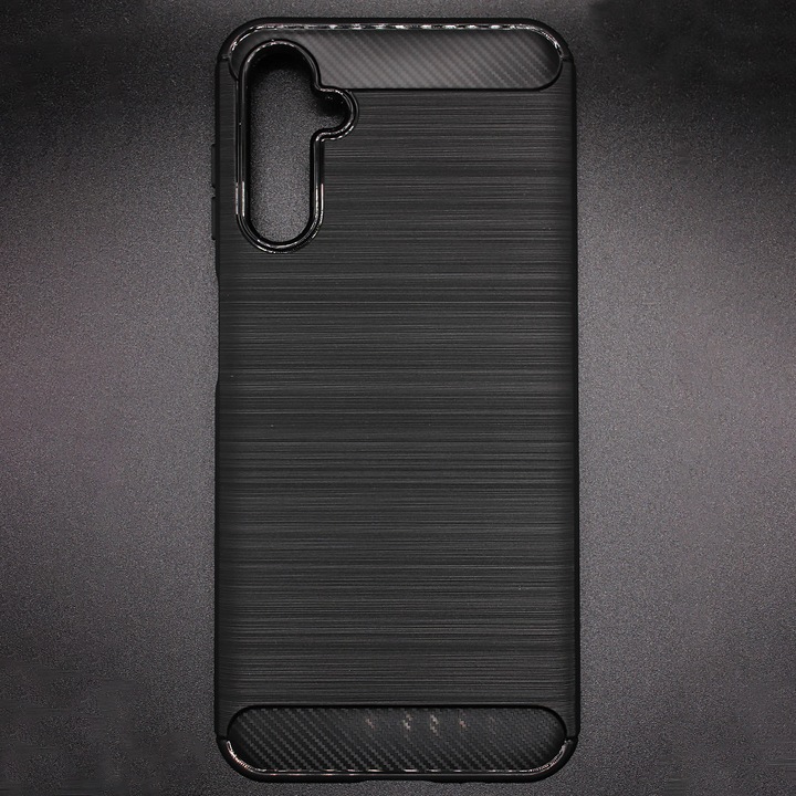 Husa de silicon TPU Pentru Samsung A14 5G, Fibra de Carbon, Neagra
